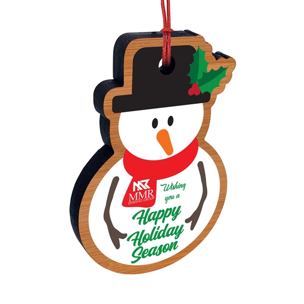 5/8" thick bamboo ornament with UV color printed graphic and assembled... from ASI 72521 Morris Magnets / Laser Cuts