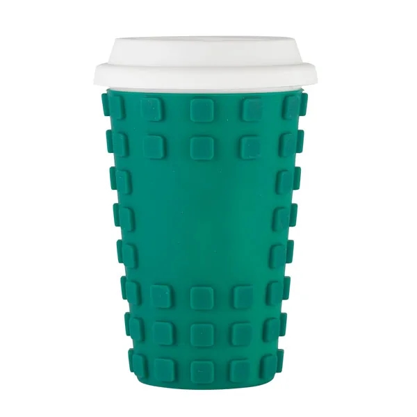 16 ounce ceramic tumbler with silicone sleeve and snap-on sipping lid.... from ASI 57800 Gordon Sinclair / Gordon Sinclair®