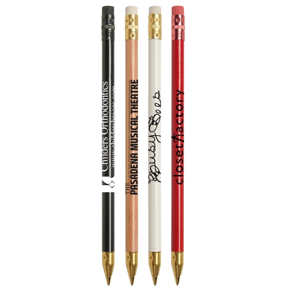 Stick ballpoint pen with wooden barrel and black carbide cartridge.... from ASI 52840 Evans Manufacturing