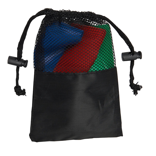 3-piece fitness resistance band set packed in a drawstring carrying pouch.... from ASI 52840 Evans Manufacturing