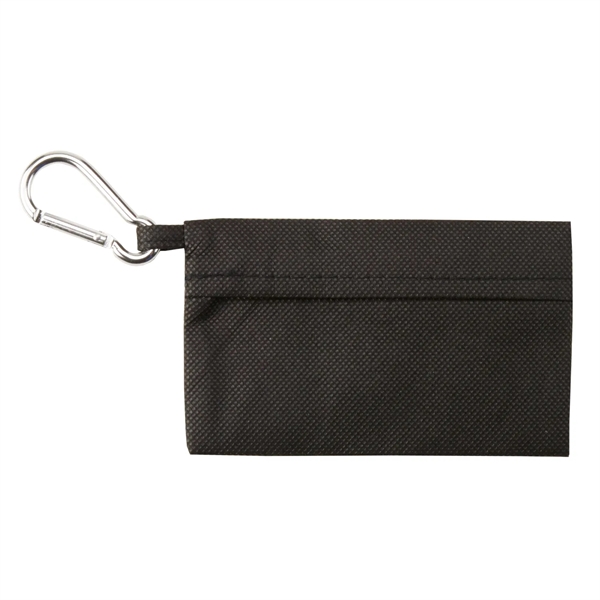 First aid kit with attached carabiner made of non-woven polypropylene containing... from ASI 52840 Evans Manufacturing