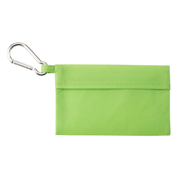 First aid kit with attached carabiner made of non-woven polypropylene containing... from ASI 52840 Evans Manufacturing