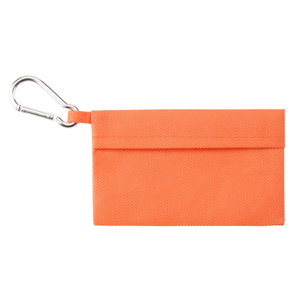 First aid kit with attached carabiner made of non-woven polypropylene containing... from ASI 52840 Evans Manufacturing