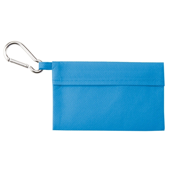 First aid kit with attached carabiner made of non-woven polypropylene containing... from ASI 52840 Evans Manufacturing
