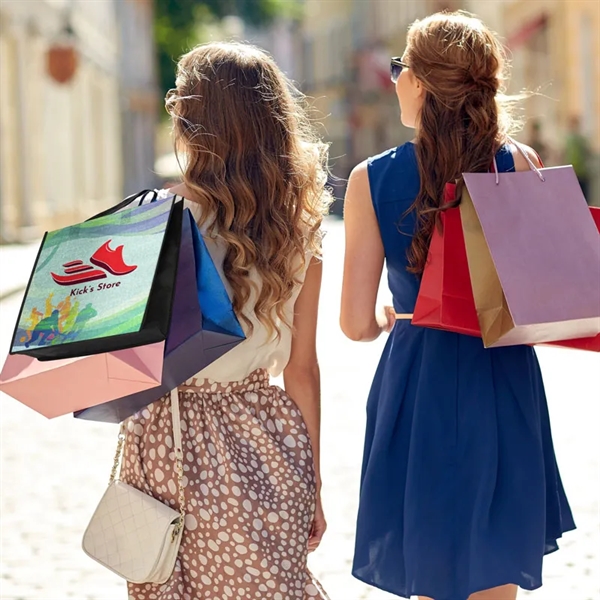 The 13x13x5 Reusable PET Non-Woven Tote Bag is thoughtfully designed for... from ASI 91411 Toddy Gear