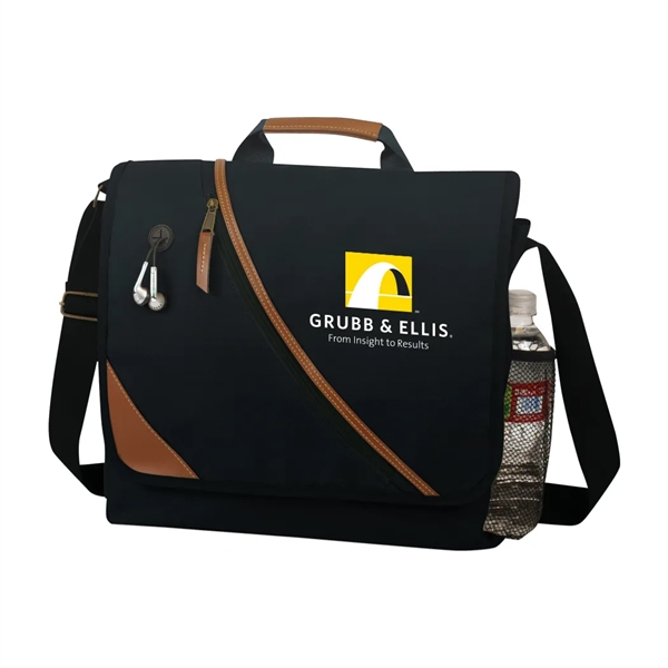 Business briefcase with leatherette trim hand grip handle.... from ASI 31517 Admart Products / Admart Line