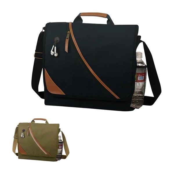 Business briefcase with leatherette trim hand grip handle.... from ASI 31517 Admart Products / Admart Line