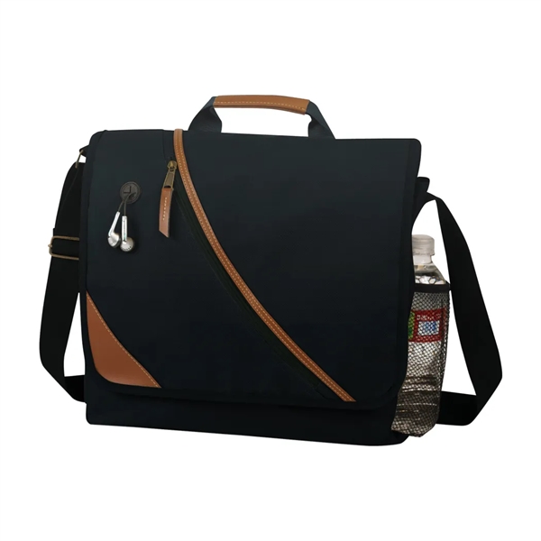Business briefcase with leatherette trim hand grip handle.... from ASI 31517 Admart Products / Admart Line