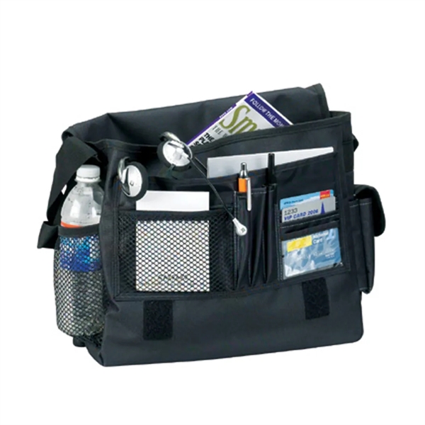 Deluxe poly messenger bag with built in organizer.... from ASI 31517 Admart Products / Admart Line