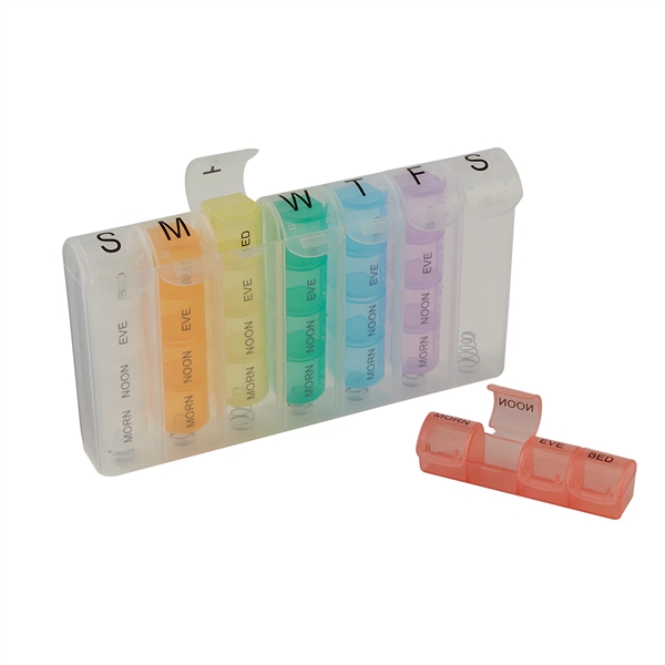 Med Minder Pill organizer dispenser box with 7 removable 4 compartment... from ASI 52840 Evans Manufacturing