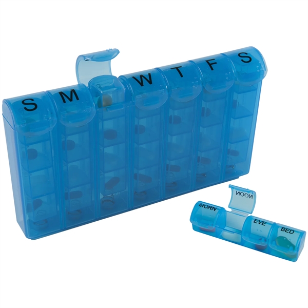 Med Minder Pill organizer dispenser box with 7 removable 4 compartment... from ASI 52840 Evans Manufacturing