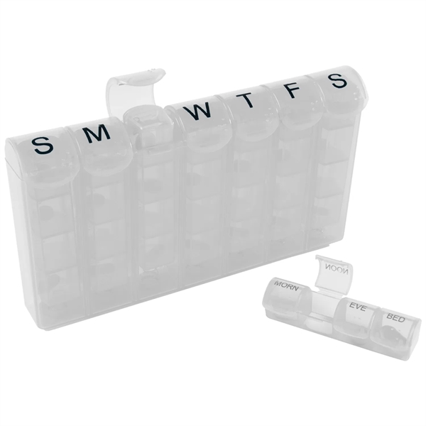 Med Minder Pill organizer dispenser box with 7 removable 4 compartment... from ASI 52840 Evans Manufacturing
