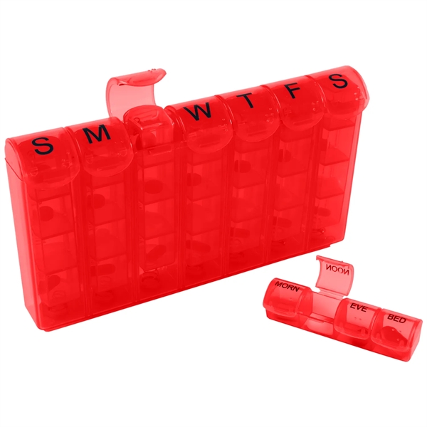 Med Minder Pill organizer dispenser box with 7 removable 4 compartment... from ASI 52840 Evans Manufacturing