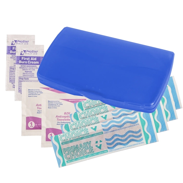 First aid kit with latex-free bandages, BZK antiseptic towelettes, and first... from ASI 52840 Evans Manufacturing