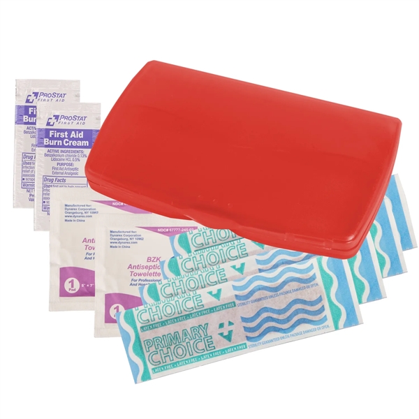First aid kit with latex-free bandages, BZK antiseptic towelettes, and first... from ASI 52840 Evans Manufacturing