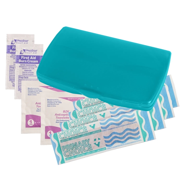 First aid kit with latex-free bandages, BZK antiseptic towelettes, and first... from ASI 52840 Evans Manufacturing