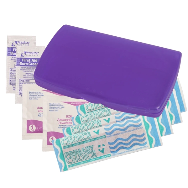 First aid kit with latex-free bandages, BZK antiseptic towelettes, and first... from ASI 52840 Evans Manufacturing