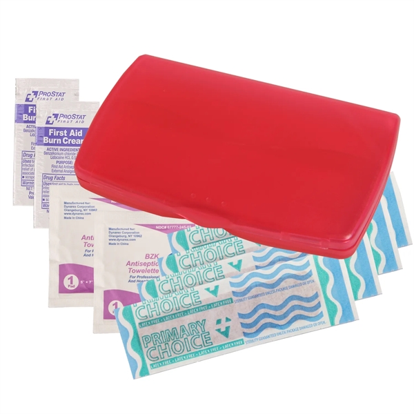 First aid kit with latex-free bandages, BZK antiseptic towelettes, and first... from ASI 52840 Evans Manufacturing