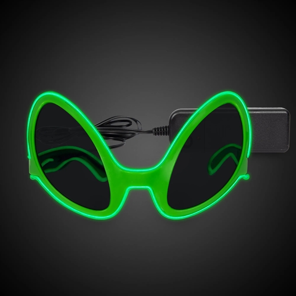 EL wire sunglasses with alien theme and 3 light modes.... from ASI 42016 Brighter Promotions Inc