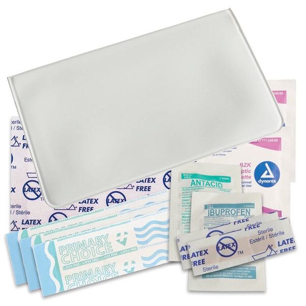 Vinyl travel first aid kit wallet has latex free bandages, pads,... from ASI 52840 Evans Manufacturing