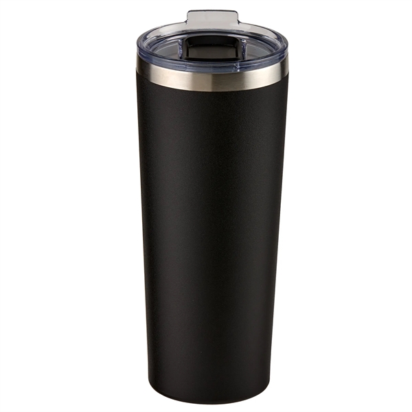 28 oz. powder coated stainless-steel tumbler with spill-resistant slide lid and... from ASI 52840 Evans Manufacturing