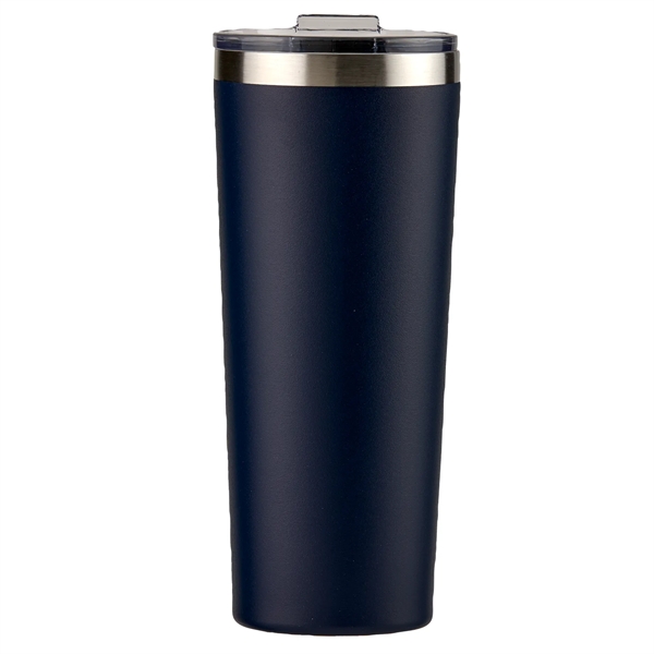 28 oz. powder coated stainless-steel tumbler with spill-resistant slide lid and... from ASI 52840 Evans Manufacturing