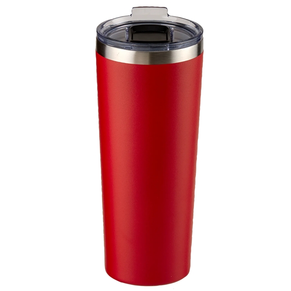 28 oz. powder coated stainless-steel tumbler with spill-resistant slide lid and... from ASI 52840 Evans Manufacturing