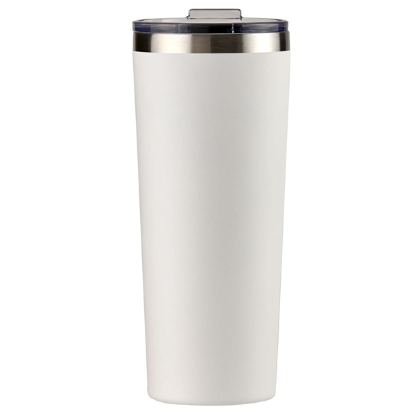 28 oz. powder coated stainless-steel tumbler with spill-resistant slide lid and... from ASI 52840 Evans Manufacturing