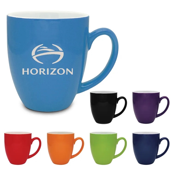 16 oz. ceramic duo-tone mug with white interior, easy-grip handle and... from ASI 71920 Moderne Glass Company Inc / Glass America®