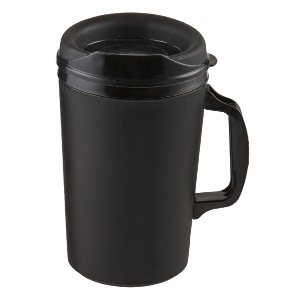34 oz. polypropylene mug with a sip thru lid and double... from ASI 52840 Evans Manufacturing