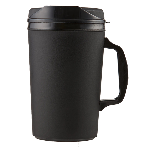 34 oz. polypropylene mug with a sip thru lid and double... from ASI 52840 Evans Manufacturing