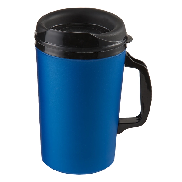 34 oz. polypropylene mug with a sip thru lid and double... from ASI 52840 Evans Manufacturing