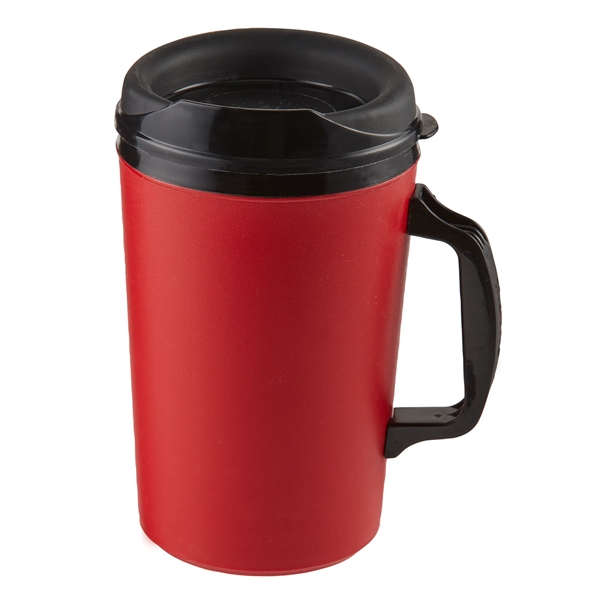 34 oz. polypropylene mug with a sip thru lid and double... from ASI 52840 Evans Manufacturing