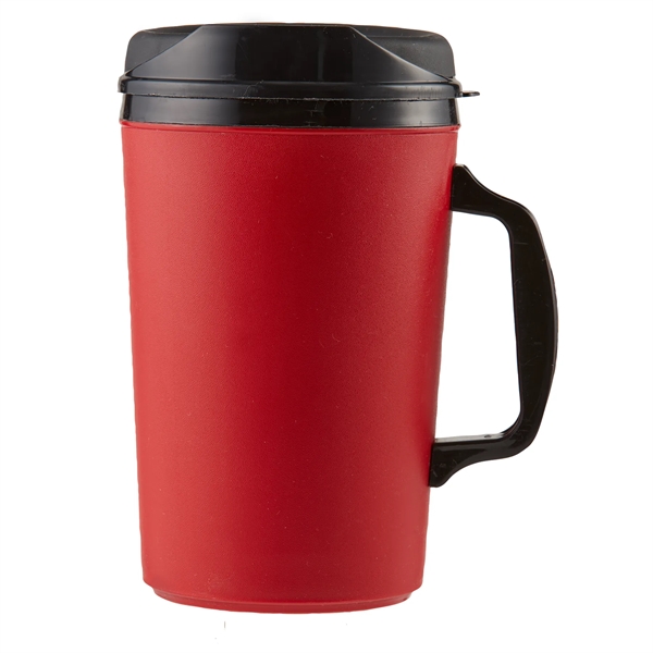 34 oz. polypropylene mug with a sip thru lid and double... from ASI 52840 Evans Manufacturing