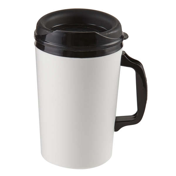 34 oz. polypropylene mug with a sip thru lid and double... from ASI 52840 Evans Manufacturing