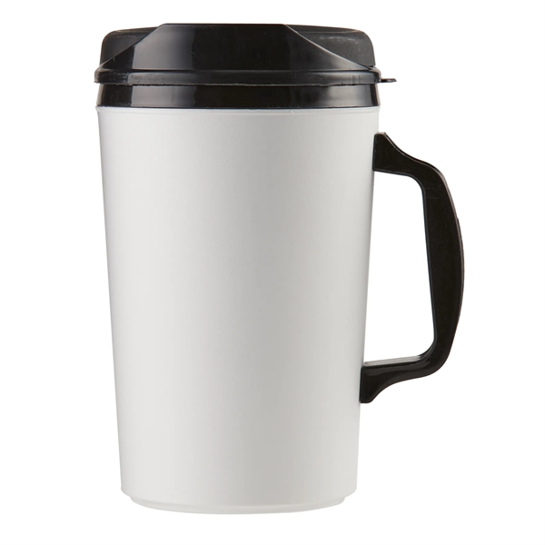 34 oz. polypropylene mug with a sip thru lid and double... from ASI 52840 Evans Manufacturing
