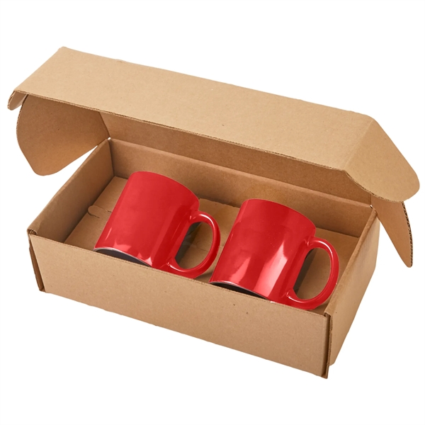 Gift set that includes two 11 oz. ceramic mugs and gift... from ASI 52840 Evans Manufacturing