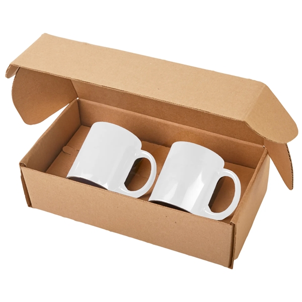Gift set that includes two 11 oz. ceramic mugs and gift... from ASI 52840 Evans Manufacturing