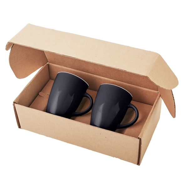 Gift box filled with two 12 oz. ceramic coffee mugs.... from ASI 52840 Evans Manufacturing