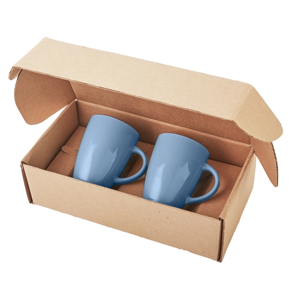 Gift box filled with two 12 oz. ceramic coffee mugs.... from ASI 52840 Evans Manufacturing