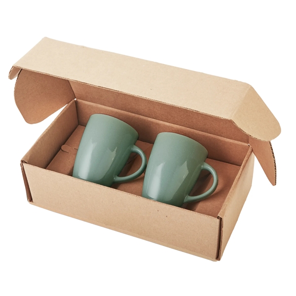 Gift box filled with two 12 oz. ceramic coffee mugs.... from ASI 52840 Evans Manufacturing