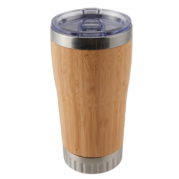 17 oz. bamboo insulated tumbler with double wall vacuum insulation and... from ASI 52840 Evans Manufacturing