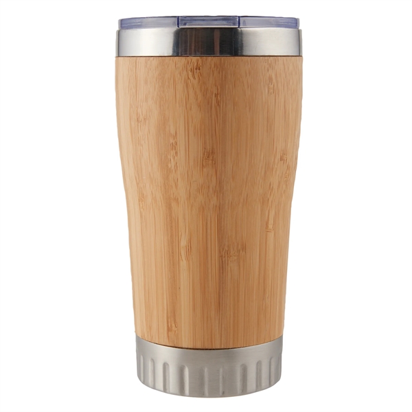 17 oz. bamboo insulated tumbler with double wall vacuum insulation and... from ASI 52840 Evans Manufacturing