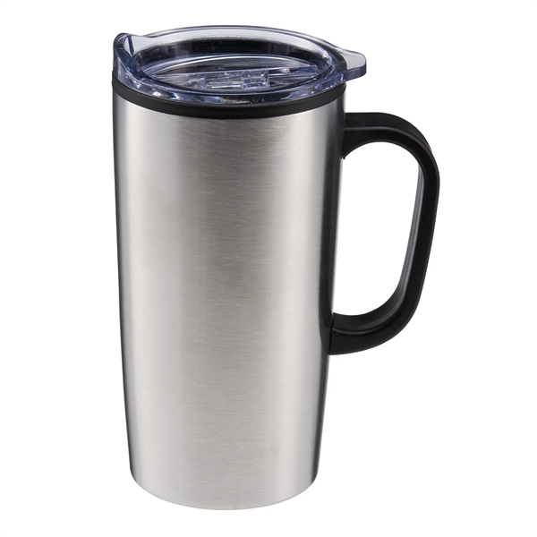 20 oz. stainless steel travel mug with handle, plastic inner walls... from ASI 52840 Evans Manufacturing
