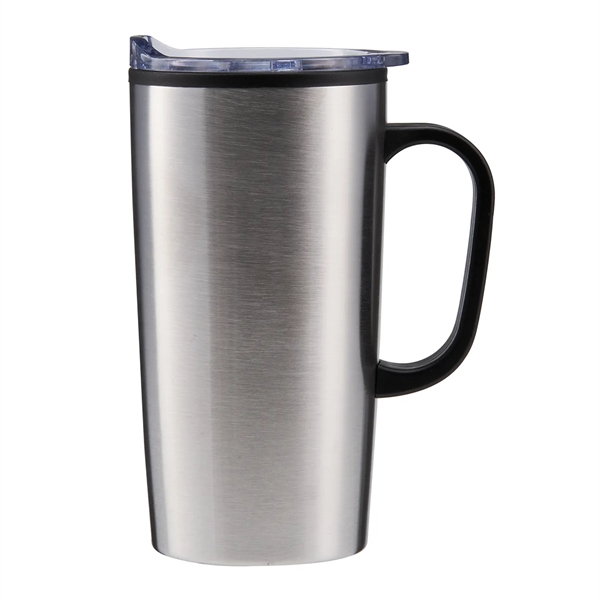 20 oz. stainless steel travel mug with handle, plastic inner walls... from ASI 52840 Evans Manufacturing