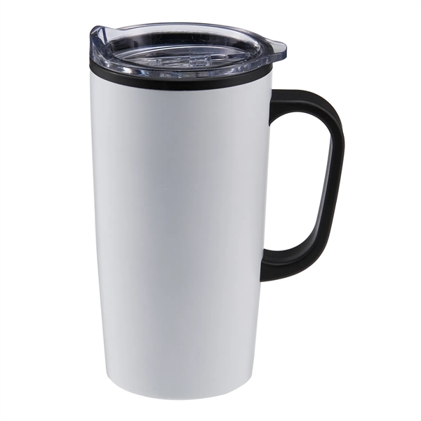 20 oz. stainless steel travel mug with handle, plastic inner walls... from ASI 52840 Evans Manufacturing