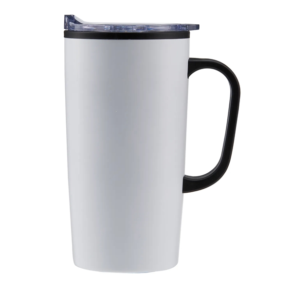 20 oz. stainless steel travel mug with handle, plastic inner walls... from ASI 52840 Evans Manufacturing