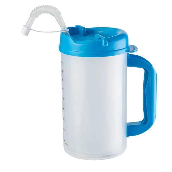 32 oz. medical mug with double wall construction, twist-open lid, straw... from ASI 52840 Evans Manufacturing