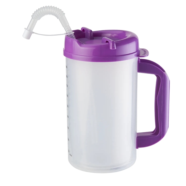 32 oz. medical mug with double wall construction, twist-open lid, straw... from ASI 52840 Evans Manufacturing