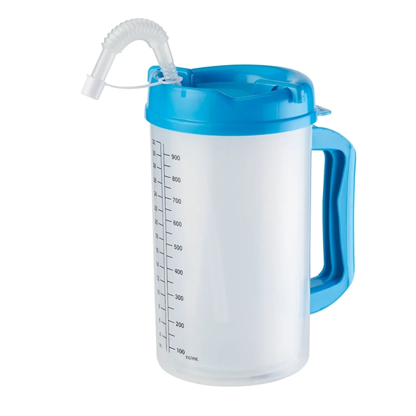 32 oz. medical mug with double wall construction, twist-open lid, straw... from ASI 52840 Evans Manufacturing